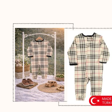 Classic Check Zip Baby Onesie