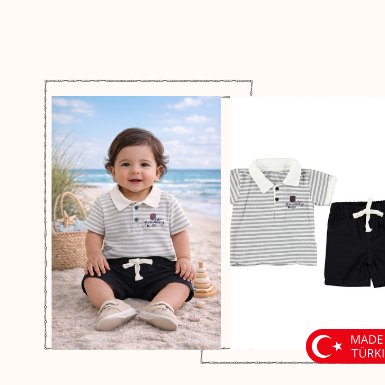 Little Sailor Stripe Polo Set