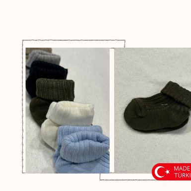 Soft Steps Olive Green Baby Ribbed Socks