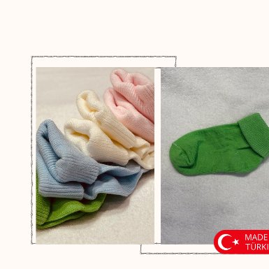Soft Steps Pastel Leafy Green Baby Socks