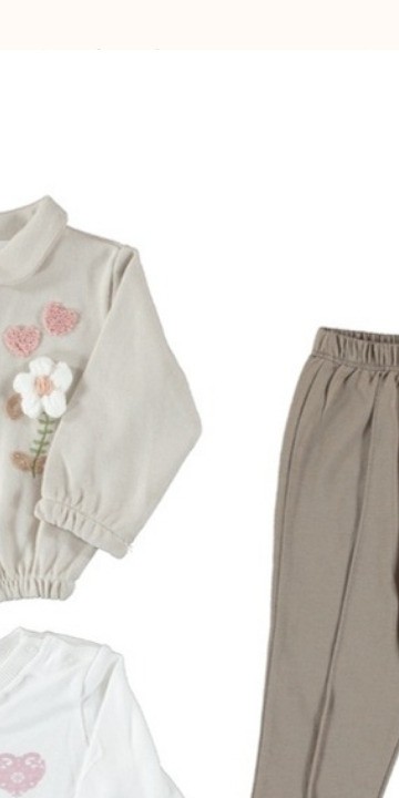 Sweet Meadow 3-Piece Baby Outfit Set - Beige