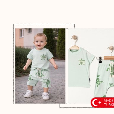 Tiny Turtle "Slow Life" Outfit Set